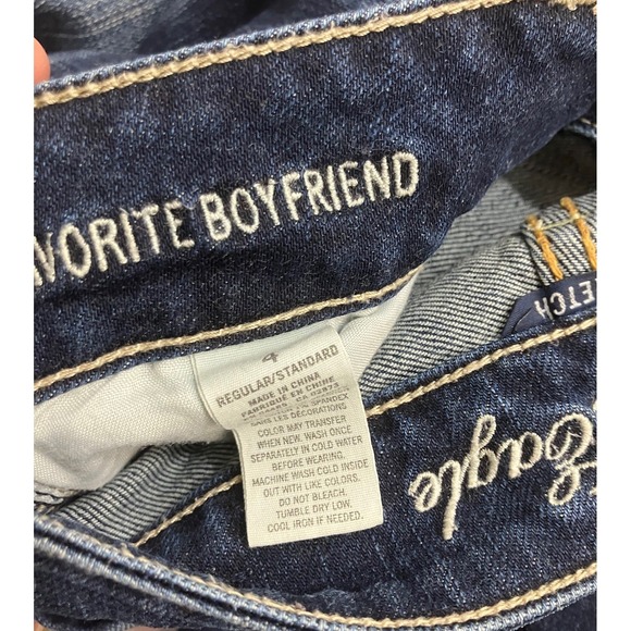 American Eagle Favorite Boyfriend Blue Denim Jeans Pants Woman's Size 4 - Picture 6 of 6